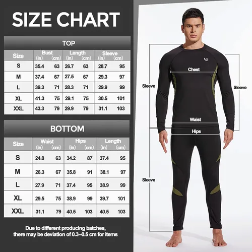 Vista 5 de UNIQUEBELLA - Ropa interior térmica para hombre con calzoncillos largos y forro polar de secado rápido y capa de base térmica