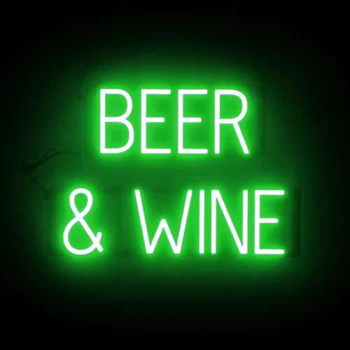 Vista 17 de SpellBrite Letrero de cerveza fría Letrero relacionado con la cerveza con aspecto de neón, fuente de luz LED verde 16.8 x 15.0 pulgadas