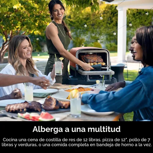 Vista 9 de Horno de pizza de leña al aire libre Ninja, asador eléctrico portátil 8 en 1, calienta hasta 700°F, 5 configuraciones de pizza artesanal, caja
