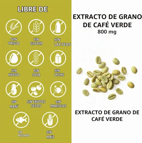 Vista 7 de NatureWise Extracto de grano de café verde, cápsulas de grano de café verde puro de 800 mg con 50% de soporte de ácido clorogénico