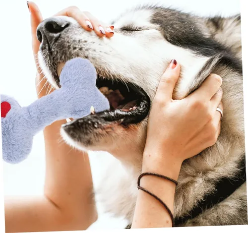 Vista 9 de Juguete masticable de peluche chirriante para cachorros de dentición, forma divertida interactiva y atractiva para reducir el comportamiento