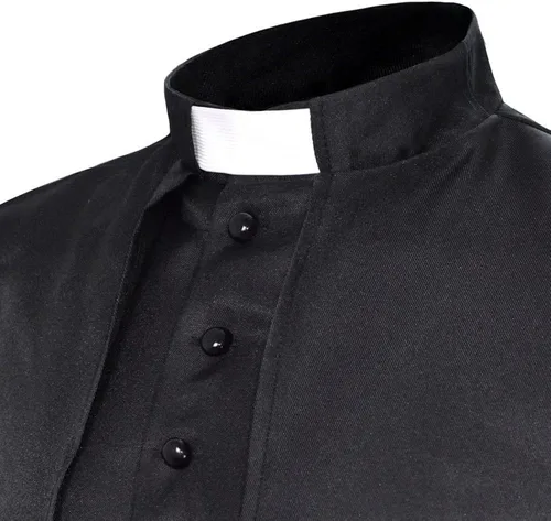 Vista 3 de Disfraz de túnica para hombre, disfraz medieval de monje sacerdote renacentista, cosplay