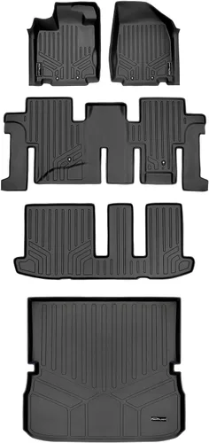 Vista 11 de SMARTLINER Juego de tapetes de piso de ajuste personalizado de 2 filas compatibles con Infiniti JX35 2013-2013