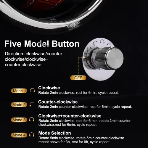 Vista 4 de DUKWIN - Enrolladora de reloj para relojes automáticos con pantalla táctil LCD, caja automática con control remoto para relojes 346912