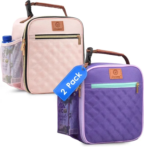 Vista 13 de Genteen Lonchera Bolsa de almuerzo reutilizable para hombres, mujeres, niños y adultos, bolsa de almuerzo aislada impermeable, lonchera enfriadora