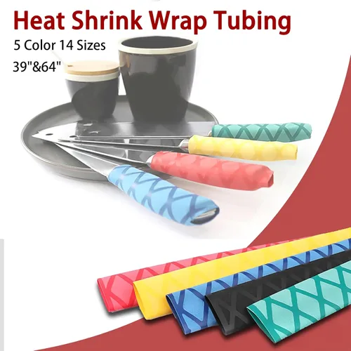 Vista 5 de X-Tube - Tubos envolventes termorretráctiles 39 y 64 pulgadas de longitud para agarre de varillas – 5 colores 14 tamaños, Azul