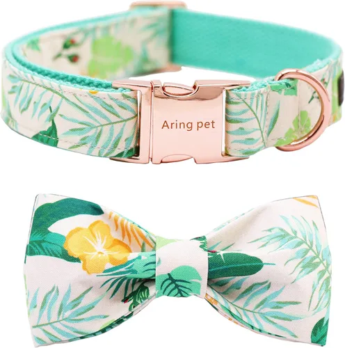Vista 41 de ARING PET Collar de perro con corbatín, collares de terciopelo para perros con corbatín extraíble, collar de lazo ajustable para perros hembras