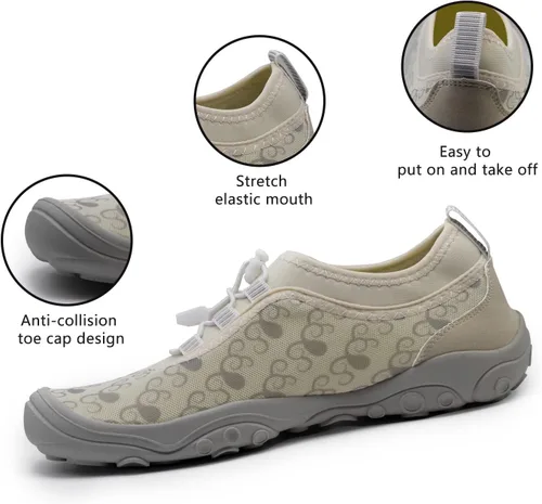 Vista 4 de Zapatos acuáticos para hombre y mujer, de secado rápido, para piscina, playa, surf, caminar, kayak