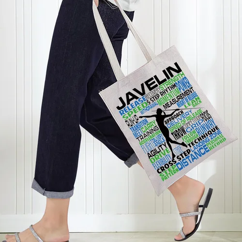 Vista 4 de BWWKTOP Javelin Throwers Tote Bag Javelin Lanzadores Regalos de Lanzamiento de Pista y Campo Regalos Javelin Atletas Bolso de hombro