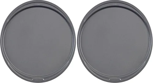 Vista 7 de GoodCook Conjunto de 2 bandejas para pizza personales antiadherentes de acero de 10", gris