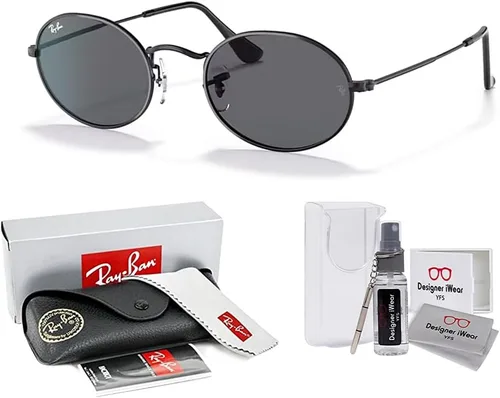 Vista 2 de Ray-Ban RB3547 - Lentes de sol ovalados de metal para hombre y mujer + paquete con kit de gafas de diseñador iWear