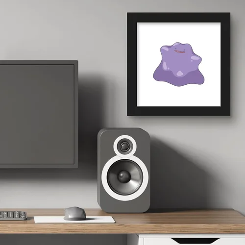 Vista 6 de Trends International Gallery Pops Pokemon - Arte de pared Ditto, versión enmarcada negra, 12 x 12 pulgadas