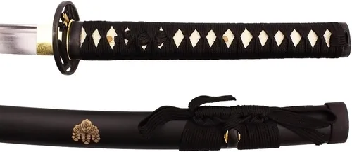 Vista 4 de MAKOTO Espada samurái negra de Katana afilada hecha a mano de 40 pulgadas