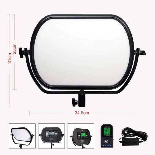 Vista 6 de Iluminación LED profesional bicolor delgada de estudio, luz ultradelgada de estudio con borde de estudio, luz vertical