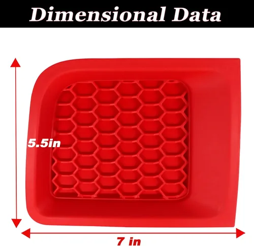 Vista 2 de 2 piezas de rejillas de inserto de parachoques delantero rojo, cubierta de bisel de reemplazo, compatibles con Jeep Renegade 2015-2018