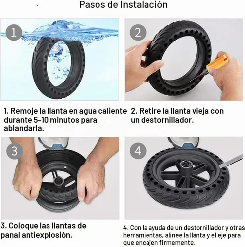 Vista 4 de CYDZSW Rueda de scooter eléctrico de 10 pulgadas, repuesto para Segway Ninebot Max G30P/G30LP, piezas de repuesto de ruedas de scooter eléctrico
