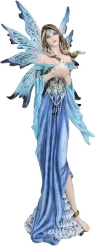 Vista 5 de Ebros Gift Encantada Fantasía Señora Damisela Hada en Corsé Azul Sosteniendo Figura de Pájaro Pequeño 10.75" H Hadas Coleccionables Hadas Elfo Ninfa