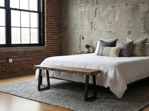 Vista 8 de Banco rústico de madera de granero recuperada, madera maciza con base de metal, estilo moderno de granja, parte superior de 2 pulgadas de grosor