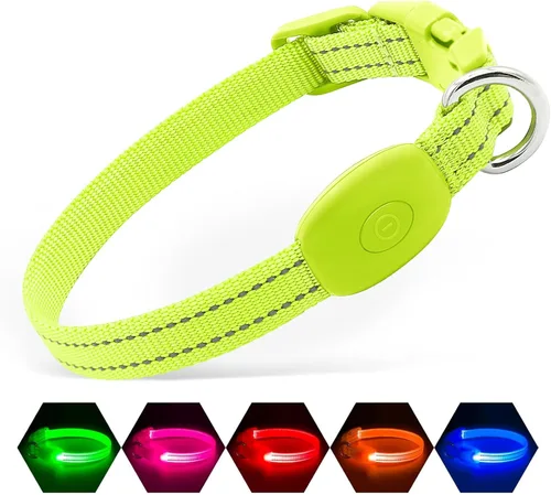 Vista 19 de Illumifun Collar LED para Perros Pequeños - Collar de Seguridad para Perros con Luz Recargable por USB, Collar con Luz de Correa de Nailon Ajustable