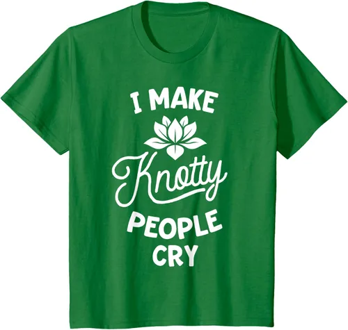 Vista 50 de Camiseta divertida de terapia de masaje I Make Knotty People Cry, Negro, S