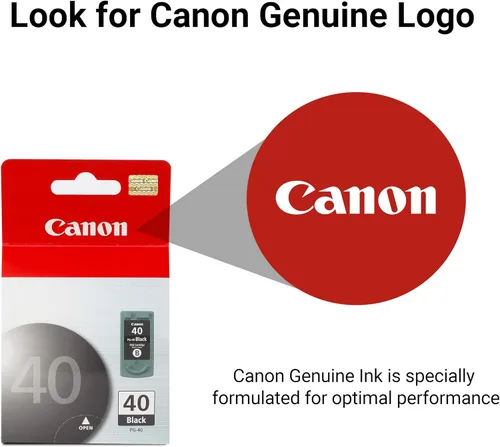 Vista 4 de Canon PG-40 - Cartucho de tinta negro genuino (2 cartuchos negros), compatible con iP2600/1800/1700/1600, MX310/300