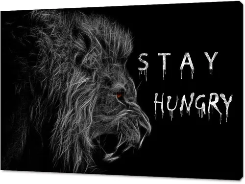 Vista 26 de Inspirational Hustle Wall Art - Lion Head withEncouraging Quotes Canvas Print Motivational Wall Decor, Black and White Office Picturtes Success