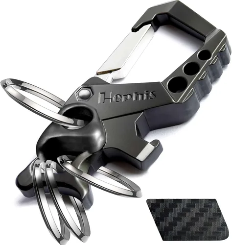 Vista 19 de Llavero resistente con forma de calavera, herramienta de escape de emergencia para automóvil, cortador de cinturón de seguridad, abrebotellas
