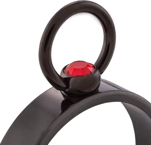 Vista 3 de Meditoys - 'Story of O' - PVD Negro con Swarovski original CRYSTAL "light siam