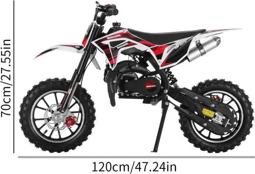 Vista 7 de 50CC Kids Dirt Bike Gas Powered 2-Stroke Mini Motorcycle 25MPH for kid 8-14 Black