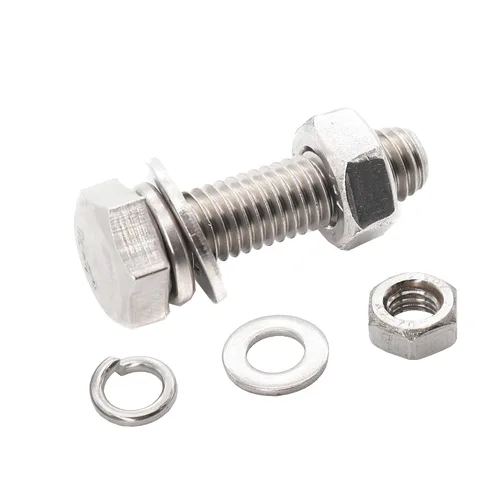 Vista 7 de 1 paquete M10 x 170mm Tornillos hexagonales pernos hexagonales con tuercas hexagonales M10 arandelas planas/arandelas de resorte de bloqueo