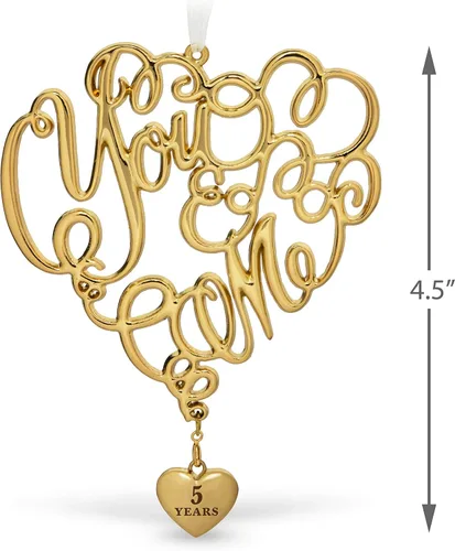 Vista 5 de Hallmark Keepsake Adorno de Navidad 2019 Nuestro Nuestro Aniversario, You and Me, Metal