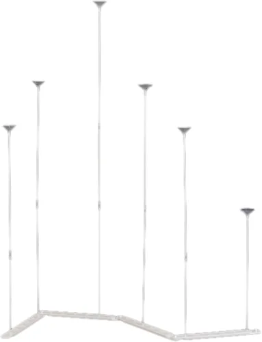 Vista 3 de Efavormart - Juego de 2 soportes de columna de globo de plástico blanco con base entrelazada, soporte de torre de globo moldeable para bodas