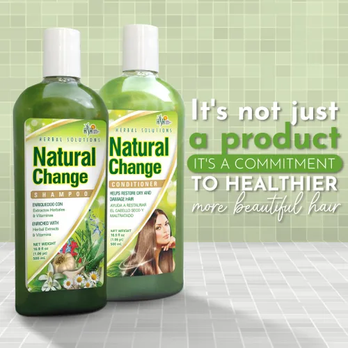 Vista 5 de Herbal Solutions Natural Change Green Shampoo - Champú con infusión de extractos de hierbas y vitaminas para nutrición profunda, enriquecido