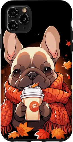 Vista 13 de French Bulldog Fall Autumn Pumpkin Spice Latte Frenchie Dog Case for iPhone 17