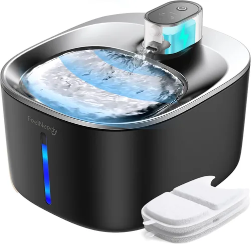 Vista 12 de FEELNEEDY Fuente de Agua para Gatos Operada por Batería, 4L/135 fl oz Fuente de Agua para Mascotas para Gatos y Perro con Sensor de Movimiento