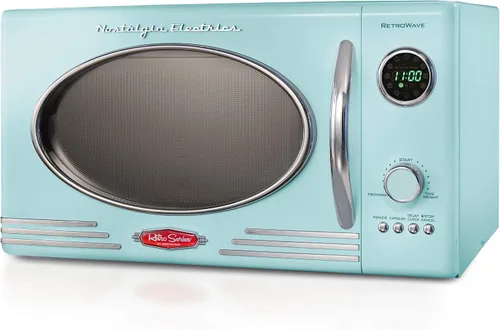 Vista 19 de Nostalgia Horno microondas para encimera con interior fácil de limpiar, microondas retro con pantalla LED y bloqueo para niños, horno compacto