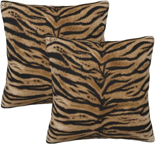 Vista 15 de Perinsto Juego de 2 fundas de almohada con estampado de leopardo, fundas de almohada decorativas con textura de piel animal, fundas de cojín suaves