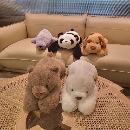 Vista 6 de FoxVilla Oso de 4 libras de peluche con peso, peluches de felpa con peso de 24 pulgadas para adultos, lindo peluche suave con peso para lanzar