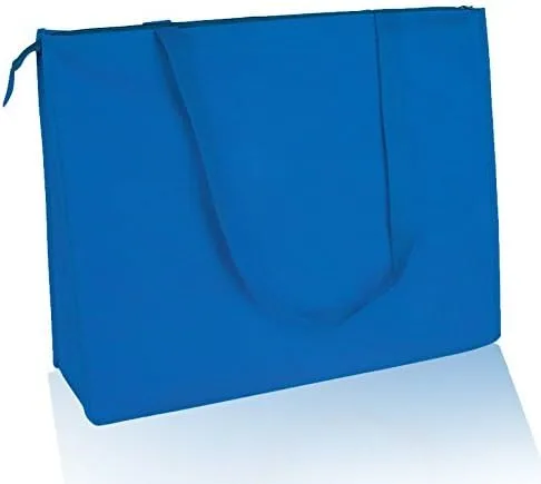 Vista 2 de (12 unidades) Juego de 12 bolsas reutilizables no tejidas Jumbo con cremallera (negro), Negro