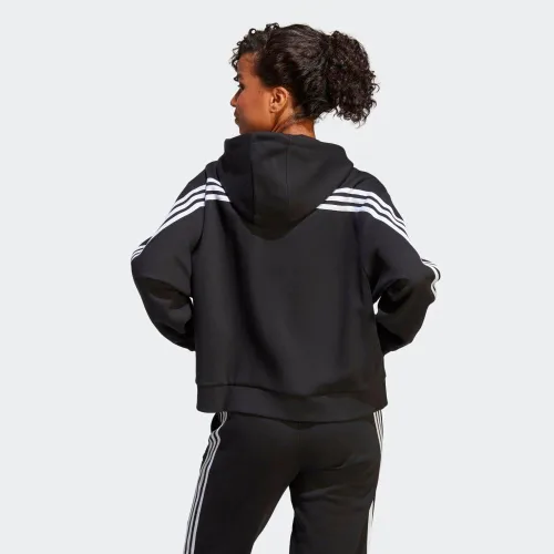 Vista 5 de adidas Sudadera con capucha Future Icon de tres rayas con cremallera completa para mujer