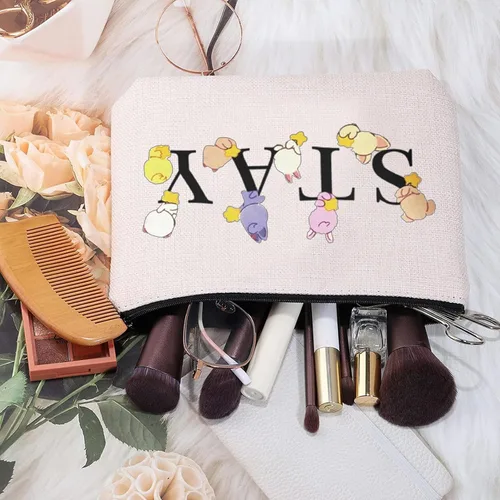 Vista 3 de MEIKIUP Bolsa de maquillaje Stay Fandom, regalo de grupo de música coreana, para fanáticos de la música coreana, bolsa de maquillaje, bolsa de Bolsa
