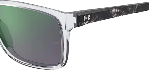 Vista 7 de Under Armour Gafas de sol rectangulares UA Hustle para hombre, Cristal NegroVerde Polarizado Multi