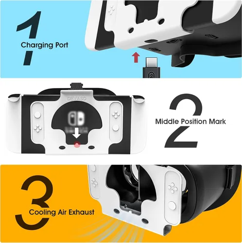 Vista 5 de MVPTGRS VR Headset for Original Nintendo Switch & Switch OLED Model Upgraded, Virtual Reality Glasses with Adjustable HD Lenses and Comfortable Head