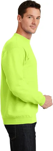 Vista 2 de Port & Company - Sudadera clásica con cuello redondo para hombre, Blanco