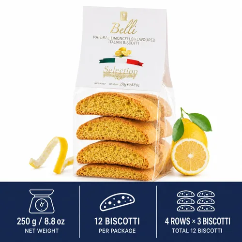 Vista 2 de Biscotti italiano de limoncello Hecho en Toscana, Italia Galletas tradicionales semi suaves Belli