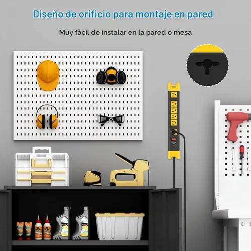 Vista 3 de CCCEI Regleta protectora contra sobretensiones de alta resistencia. Negro