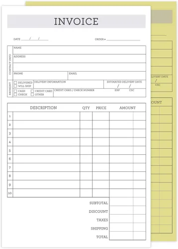 Vista 7 de Stylish Script - Bloc de formulario de factura sin carbono de 2 partes, 50 hojas, 3.4 x 5.5 pulgadas, libro de recibos de venta de pedidos de compra
