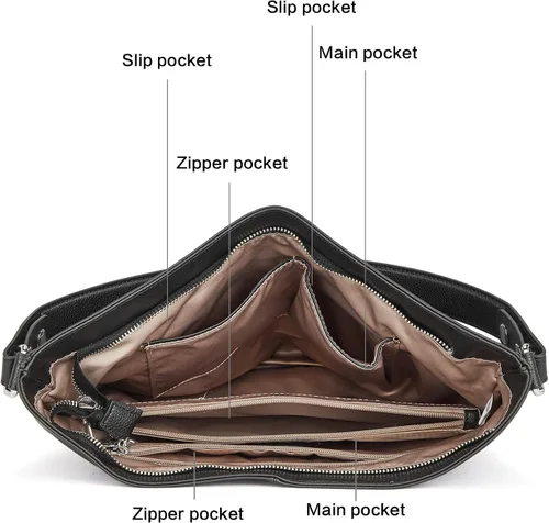 Vista 4 de BOSTANTEN Bolso de cuero para mujer, diseño de bolsos de hombro, Hobo