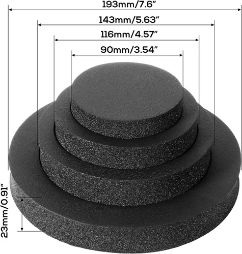 Vista 3 de RDBS 6 '' 6.5" 6.75 '' altavoz espuma anillos 3 anillos esponja coche audio deflectores 3-Ring Concentric Foam Enhancer Self Adhesive Gasket Block