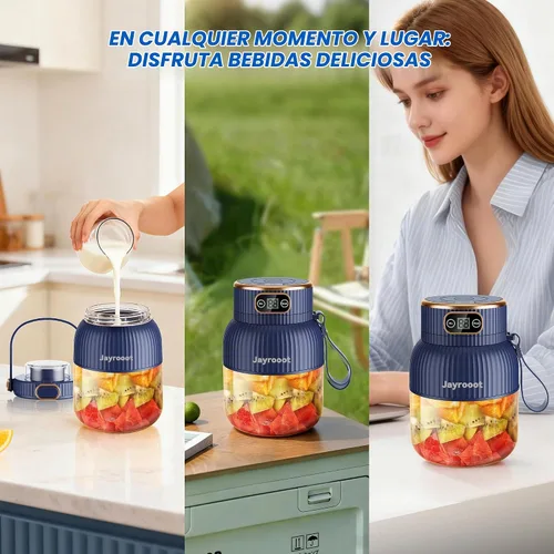 Vista 7 de Licuadora personal, compacta inalámbrica, 20 oz (20.3 fl oz) Azul Verde